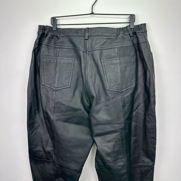 Silhouettes Vintage Women’s Plus size Black Leather High Rise Tapper Leg Pant - Picture 6 of 11